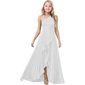 فساتين وصيفة الشرف الصغيرة بكتف واحد من الساتان الحريري لفتاة الزهور لحفلات الزفاف in Kuwait