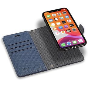 SafeSleeve EMF Blocker for Cell Phone, Detachable iPhone 17 Pro Max Leather Case - Navy in Kuwait
