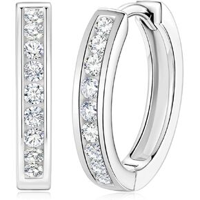 أقراط مويسانيتي/زمرد دائرية للسيدات من الفضة الإسترلينية عيار 925 مجموعة Huggie - لون D VVS1 حلقات مويسانيتي واضحة مع مطلية بالذهب لا تسبب الحساسية، مقاس 15 مم in Kuwait