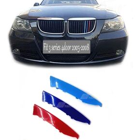 M-Colored Grille Insert Trim Performance Sport for 05-09 BMW 3 series M3 2door E92 E93 Fit 316i 318i 320i 325d 328i 330i 330d 335i 2005 2006 2007 2008 2009 Kidney Strips Clips Cover in Saudi Arabia