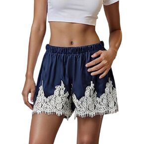 Women Satin Silk Shorts Y2k Lace Trim Boxers Lounge Slip Pj Bottoms Cute Micro Shorts in Kuwait