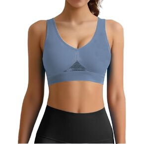 Sports Bra for Women Breathable Anti-Sagging Wireless Bras Comfort High Support Mesh Bra Cooling Liftup Air Tech in Kuwait