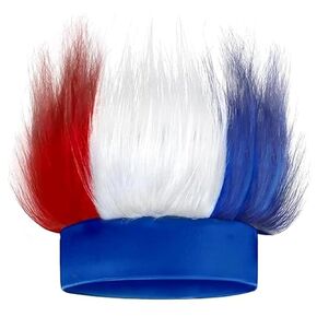 عصابة رأس شعر وطنية، قبعة شعر مستعار ترول باللونين الأحمر والأبيض والأزرق وإكسسوارات تنكرية للرابع من يوليو، شعر مستعار مضحك للهالوين، للبالغين، يوم الاستقلال، إكسسوارات يوم المحاربين القدامى in Kuwait
