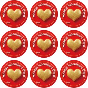 ملصقات عيد الحب السعيد - ملصقات مقاس 2 بوصة من وإلى ملصقات هدايا عيد الحب - 60 قطعة من ملصقات أسماء عيد الحب لأختام مغلفات البطاقات وصناديق الهدايا وديكورات حفلات عيد الحب in Kuwait