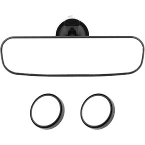 مرآة الرؤية الخلفية للسيارة مقاس 9.8 بوصة من UXELY مع كوب شفط، مرآة رؤية خلفية داخلية أوتوماتيكية قابلة للتعديل ومضادة للوهج، مجموعة مرآة داخلية سميكة عالية الدقة للسيارة، عالمية للبحرية والشاحنات وسيارات الدفع الرباعي، كما تظهر الصورة in Kuwait