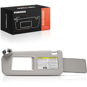 A-Premium Driver Left Side Sun Visor Compatible with Toyota RAV4 2006-2013 - Without Sunroof, Without Vanity Light, with Vanity Mirror, with Sliding Sun Visor Extension, Gray - Replaces 74320-42500-B0 in Saudi Arabia