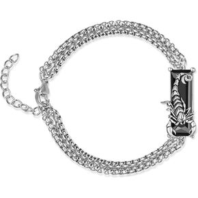Scorpion Bracelet for Men Women 925 Sterling Silver Black Crytal Insect Bug Bracelets Cool Scorpion Gifts in Saudi Arabia