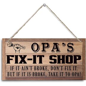 علامة ورشة عمل Pap's هدية للجد، علامة خشبية معلقة على الحائط، تزيين غرفة الأدوات، ديكور مرآب المزرعة، علامة ورشة عمل مضحكة، هدية باب لعيد الميلاد وعيد الأب in Kuwait