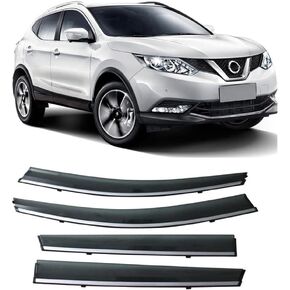 4pcs Car Front Rear Wind Deflectors for Nissan Qashqai J11 2016-2021 Side Door Windows Wind Rain Deflectors Smoke Guard Shade Wind Shield Accessories in Kuwait