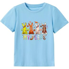 قمصان عيد الفصح للأولاد والبنات اللطيفة على شكل أرنب بيضة هانت تي شيرت للأطفال الصغار ملابس عيد الفصح 2-7T in Kuwait