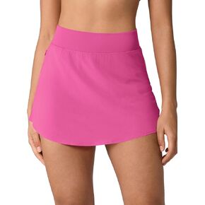 شورت جري للنساء مع تنورة عالية الخصر مع جيب بسحاب واحد للتمرين الرياضي سريع الجفاف in Kuwait