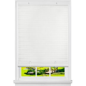 ستائر PowerSellerUSA البيضاوية اللاسلكية، ظلال دوارة قابلة للطي للنوافذ والأبواب، تصفية الضوء ومعالجة نافذة الخصوصية للمنزل - 48 بوصة (عرض) × 72 بوصة (طول) أبيض in Kuwait