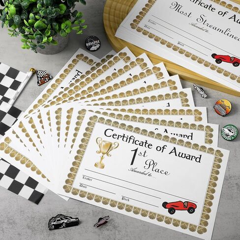 40 عبوة من شهادة جائزة ديربي، شهادات سيارات سباق خشبية مجمعة 10 أنماط لجائزة ديربي والتقدير والهدايا التي لا تُنسى في المدرسة والمكتب والمناسبات، 10.5 × 6.5 بوصة in Kuwait