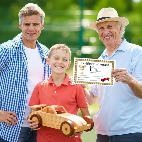 40 عبوة من شهادة جائزة ديربي، شهادات سيارات سباق خشبية مجمعة 10 أنماط لجائزة ديربي والتقدير والهدايا التي لا تُنسى في المدرسة والمكتب والمناسبات، 10.5 × 6.5 بوصة in Kuwait