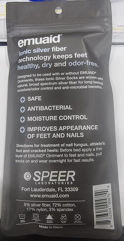 emuaid Ionic Silver Socks – Silver Fiber Blend, Moisture-Wicking & Odor Control, One Pair – Navy & Gray in Saudi Arabia