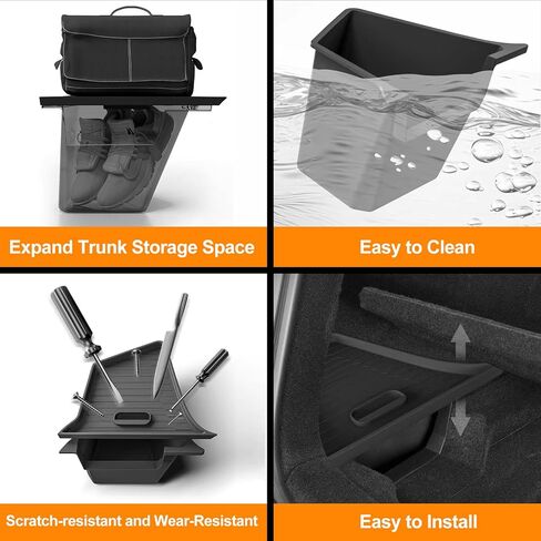 Custom Fit Trunk Storage Bins for Tesla Model Y Juniper 2025-2026 - Rear Cargo Organizer with Lids - TPE Waterproof & Odorless Car Interior Accessories in Saudi Arabia