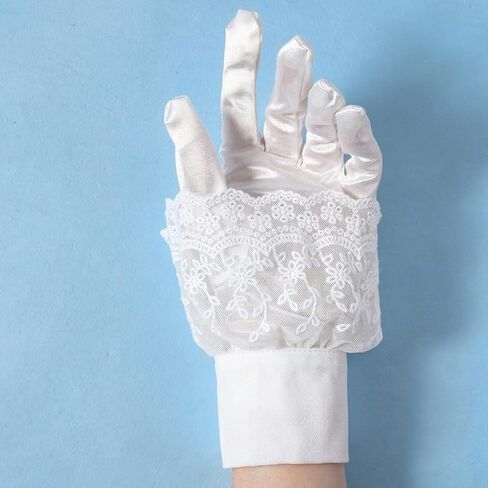 2pcs White Lace Wrist Cuff with Double-Button, Wrist Ruffles, Adjustable White Cuffs for Girl Women Wedding Party Sweater Clothing Accessories in Saudi Arabia