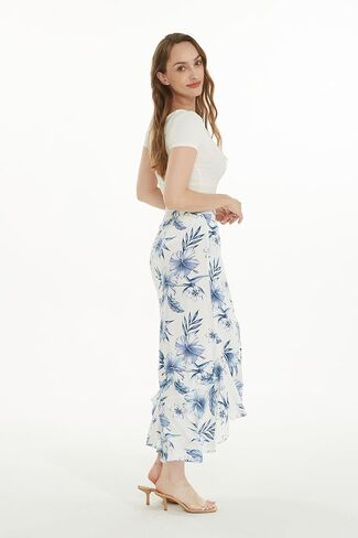 Matchable Women's Hawaiian Print Smock Top and Wrap Ruffle Skirt in Day Dream Bloom in Saudi Arabia