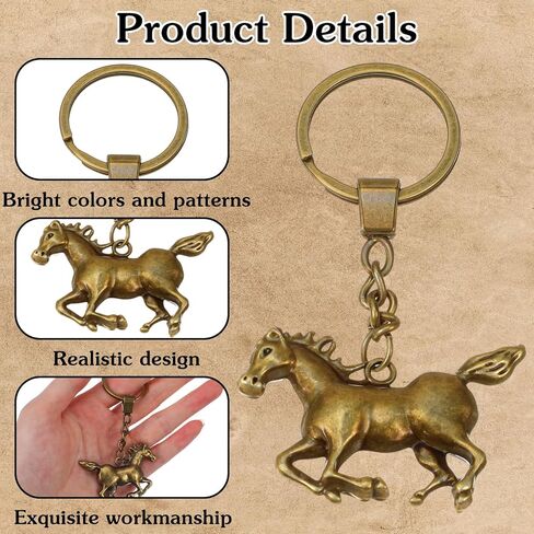 Vintage Western Horse Key Chain for Women/Men, 2026 Year of the Horse Keychain, Zinc Alloy Cowboy/Cowgirl Key Chain, Chinese Zodiac Charm for Car Decor/Party Favors Hanging Pendant in Saudi Arabia