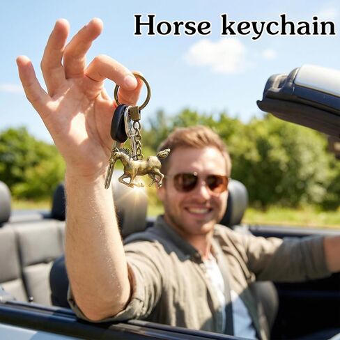 Vintage Western Horse Key Chain for Women/Men, 2026 Year of the Horse Keychain, Zinc Alloy Cowboy/Cowgirl Key Chain, Chinese Zodiac Charm for Car Decor/Party Favors Hanging Pendant in Saudi Arabia