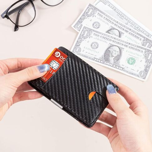 kullder Engraved Wallets with Money Clip Custom Wallet Slim for Men Personalized Gifts RFID Wallet Bifold Card Holder for Husband Boyfriend Dad Son Gift for Him in Saudi Arabia