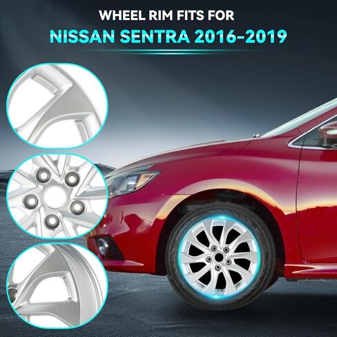 16Inch 16x6.5 inch Silver Replacement Aluminum Alloy Wheel Rims Fit for 2016 2017 2018 2019 Nissan Sentra, ALY62756U20N, Direct Fit Replacement OEM Wheel Rim in Kuwait