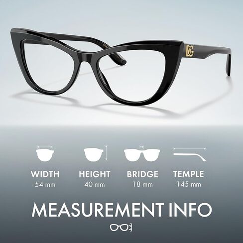 دولتشي آند غابانا DG3354 نظارة طبية من الأسيتات بشعار Cat Eye Crossed DG مع مجموعة نظارات فاخرة in Saudi Arabia