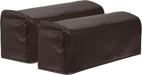 uxcell 2Pcs PU Leather Armrest Covers, Vintage Stretch Arm Slipcovers Anti-Slip Furniture Protector for Chairs Couch Sofa Recliner, Taupe in Saudi Arabia