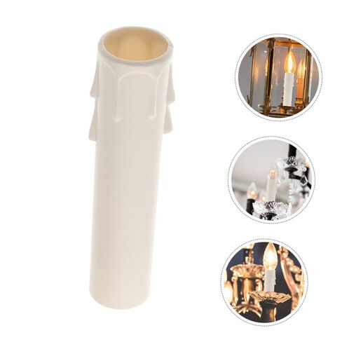 Happyyami 15pcs Chandelier Candle Sleeves Plastic Covers for Non-Electric Chandelier Votive Candle Holders Bulk in Saudi Arabia