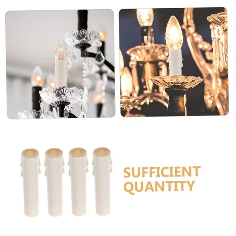 Happyyami 15pcs Chandelier Candle Sleeves Plastic Covers for Non-Electric Chandelier Votive Candle Holders Bulk in Saudi Arabia