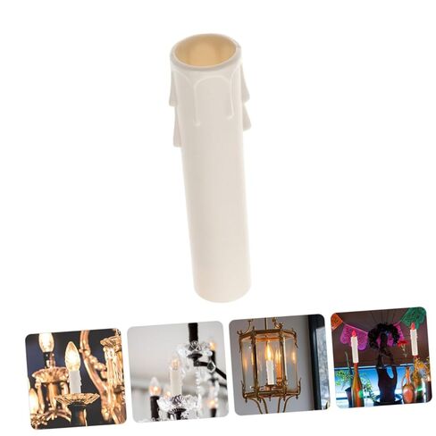 Happyyami 15pcs Chandelier Candle Sleeves Plastic Covers for Non-Electric Chandelier Votive Candle Holders Bulk in Saudi Arabia