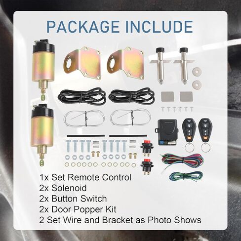 JDMSPEED New Street Rat Hot Rod Car Truck 85LB Shaved Door Handle Kit Replacement for 2 Doors Popper Solenoid in Saudi Arabia
