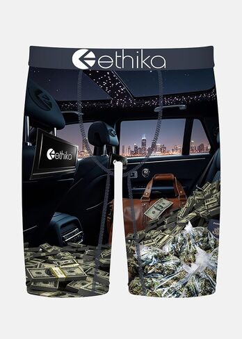 Ethika Men’s Boxer Brief, Knee Length, 4-Way Stretch Performance Underwear with Graphic Prints - Cry In The Car in Saudi Arabia