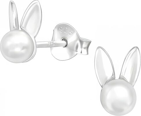 925 Sterling Silver Rabbit Bunny Stud Earrings, Ultra-Tiny Animal Design Jewelry in Saudi Arabia