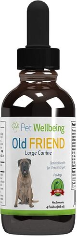 Pet Wellbeing Old Friend لكبار السن من الكلاب والقطط - تركيبة بيطرية - نظام المناعة للشيخوخة ودعم حركة المفاصل لدى الحيوانات الأليفة الأكبر سنًا - مكمل عشبي طبيعي 4 أونصة (118 مل) in Kuwait