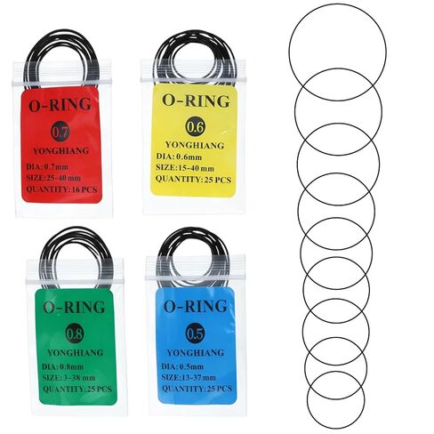 80Pcs O Ring Watch Gasket Set, 0.5/0.6/0.7/0.8 mm Waterproof Rubber Watch Seal Washers Replacement O Rings for Watches Repair in Saudi Arabia