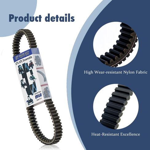 5KM-17641-00-00 Drive Belt Compatible with Yamaha Grizzly 550 660 700 Kodiak 700 Rhino 660 Fits for KYMCO UXV 700i Replaces 5KM-17641-01-00 3B4-17641-00-00 28P-17641-00-00 in Saudi Arabia