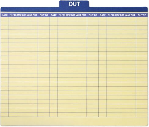 20PCS chiazllta Top-Tab Out Guides Printed Forma Style, 1/5-Cut Tab Center Position, Heavyweight Charge-Out Record Guides, Letter Size, Guide Height, 11.73"X 9.84", Blue in Saudi Arabia