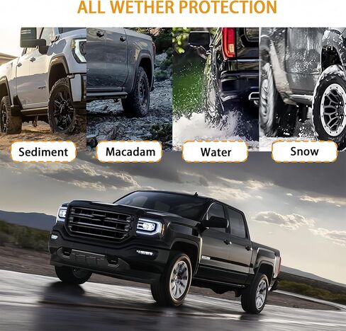 يناسب حذف رفرف الطين 2019-2025 جي إم سي سييرا 1500 2WD/4WD | رفرف الطين الأمامي والخلفي لملحقات جي إم سي سييرا 1500 2019-2025 وكلاسيك | مع تعليمات ثلاثية الأبعاد و16 * برغي in Kuwait