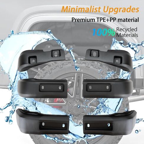 يناسب حذف رفرف الطين 2019-2025 جي إم سي سييرا 1500 2WD/4WD | رفرف الطين الأمامي والخلفي لملحقات جي إم سي سييرا 1500 2019-2025 وكلاسيك | مع تعليمات ثلاثية الأبعاد و16 * برغي in Kuwait