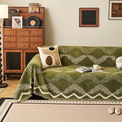 غطاء أريكة ريفي فرنسي لـ 3 وسائد للأريكة، غطاء أريكة عتيق قابل للعكس على شكل حرف L، ديكور منزلي للمزرعة من الشنيل غير قابل للانزلاق وقابل للغسل وواقي أريكة كبير للكلاب 71 بوصة × 118 بوصة in Kuwait