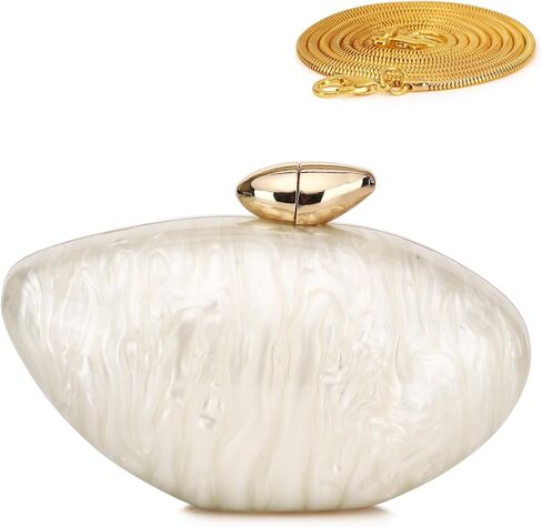 Labair Acrylic Clutch Purse Shell Evening Bag Unique Purses for Women Trendy Wedding Party Formal Handbag. in Saudi Arabia