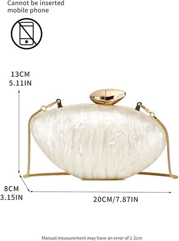 Labair Acrylic Clutch Purse Shell Evening Bag Unique Purses for Women Trendy Wedding Party Formal Handbag. in Saudi Arabia