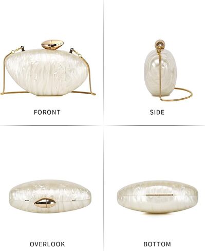 Labair Acrylic Clutch Purse Shell Evening Bag Unique Purses for Women Trendy Wedding Party Formal Handbag. in Saudi Arabia