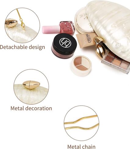Labair Acrylic Clutch Purse Shell Evening Bag Unique Purses for Women Trendy Wedding Party Formal Handbag. in Saudi Arabia