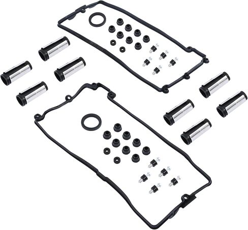 8Pcs Spark Plug Protect Tubes w/LH&RH Value Cover Gaskets Fit for BMW 545i 550i E60 E61 645Ci 650i E63 E64 745i 745Li 750i 750Li 760Li E65 E66 X5 E53 E70 2000-2013 N62 N73 Engine 11127570219 in Saudi Arabia