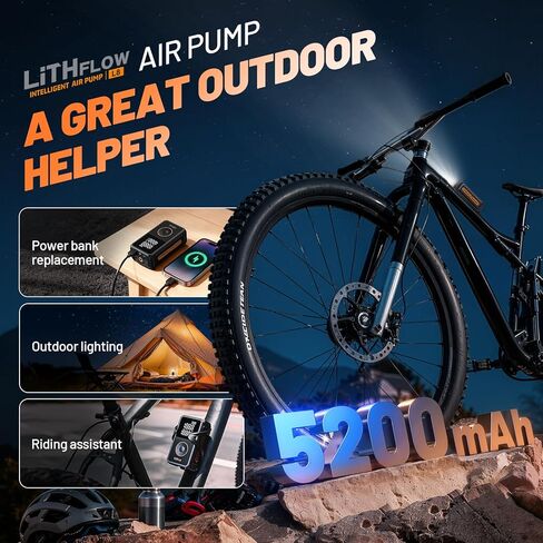 Tire Inflator Portable Air Compressor, Cordless Mini Bike Pump Kit with Large Display Screen, 1 Min Faster Inflation with LED light, 150PSI Portable Air Pump for Cars,Bike,Ball in Saudi Arabia