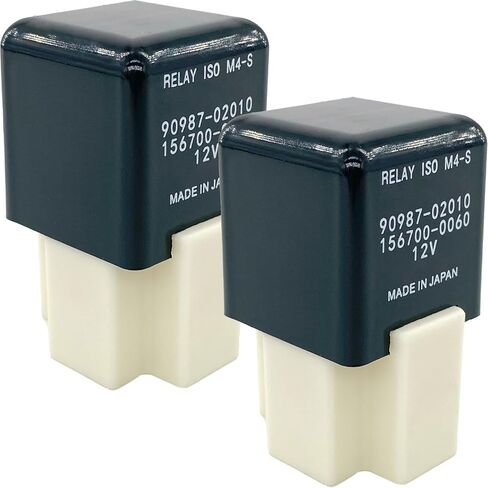 2-Pack 90987-02010 & 156700-0060 Relay - 30A 12VDC 4-Pin SPST Automotive Relay - Compatible with Toyota Camry (2010-2020) for Corolla (2014-2020) - Fixes Fuel Pump, Ignition & P0641/B1455 Errors in Saudi Arabia