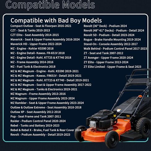 كابل خنق 290-610 متوافق مع جزازات Bad Boy Zero-Turn CZT، CZT Elite، MZ، Magnum، Maverick، Outlaw، ZT وZT Elite Zero-Turn Mowers يستبدل 054-8017-00 in Kuwait
