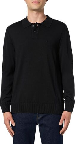 BOSS Men's Small Logo Wool Blend Knit Collar Sweater in Saudi Arabia